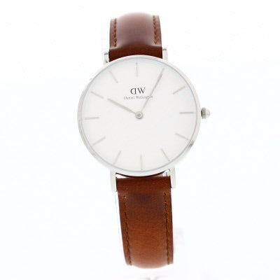 Daniel Wellington St Mawes 36mm White Dial Brown Genuine Leather Gold  Watch - DW00100187