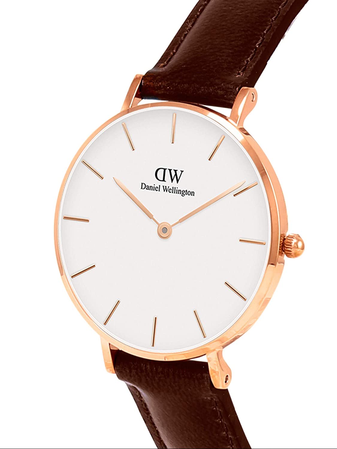 Daniel Wellington St Mawes 36mm White Dial Brown Genuine Leather Gold  Watch - DW00100187