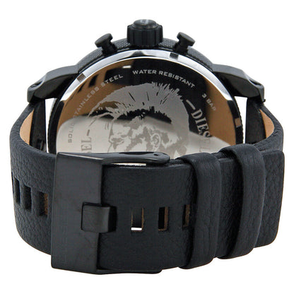 Diesel Big Daddy Chronograph Iridescent Dial Black Leather Men's Watch DZ7257