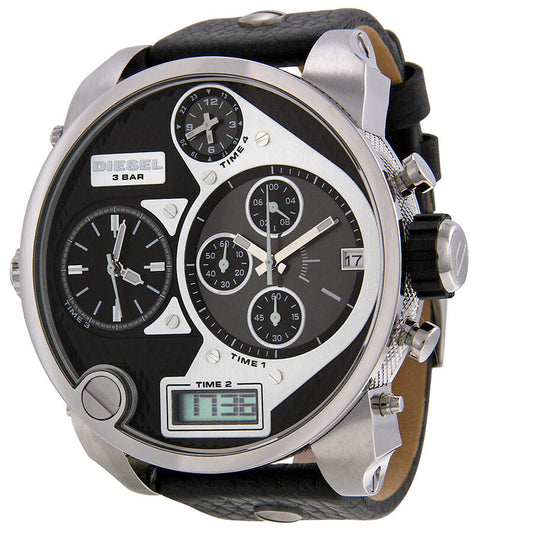 Diesel SBA Analog-Digital Display Leather Chronograph Men's Watch DZ7125