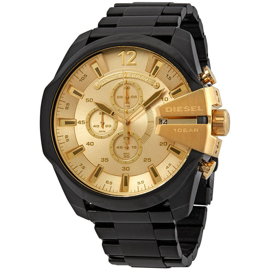 Diesel Mega Chief Chronograph Gold Dial Men's Watch DZ4485