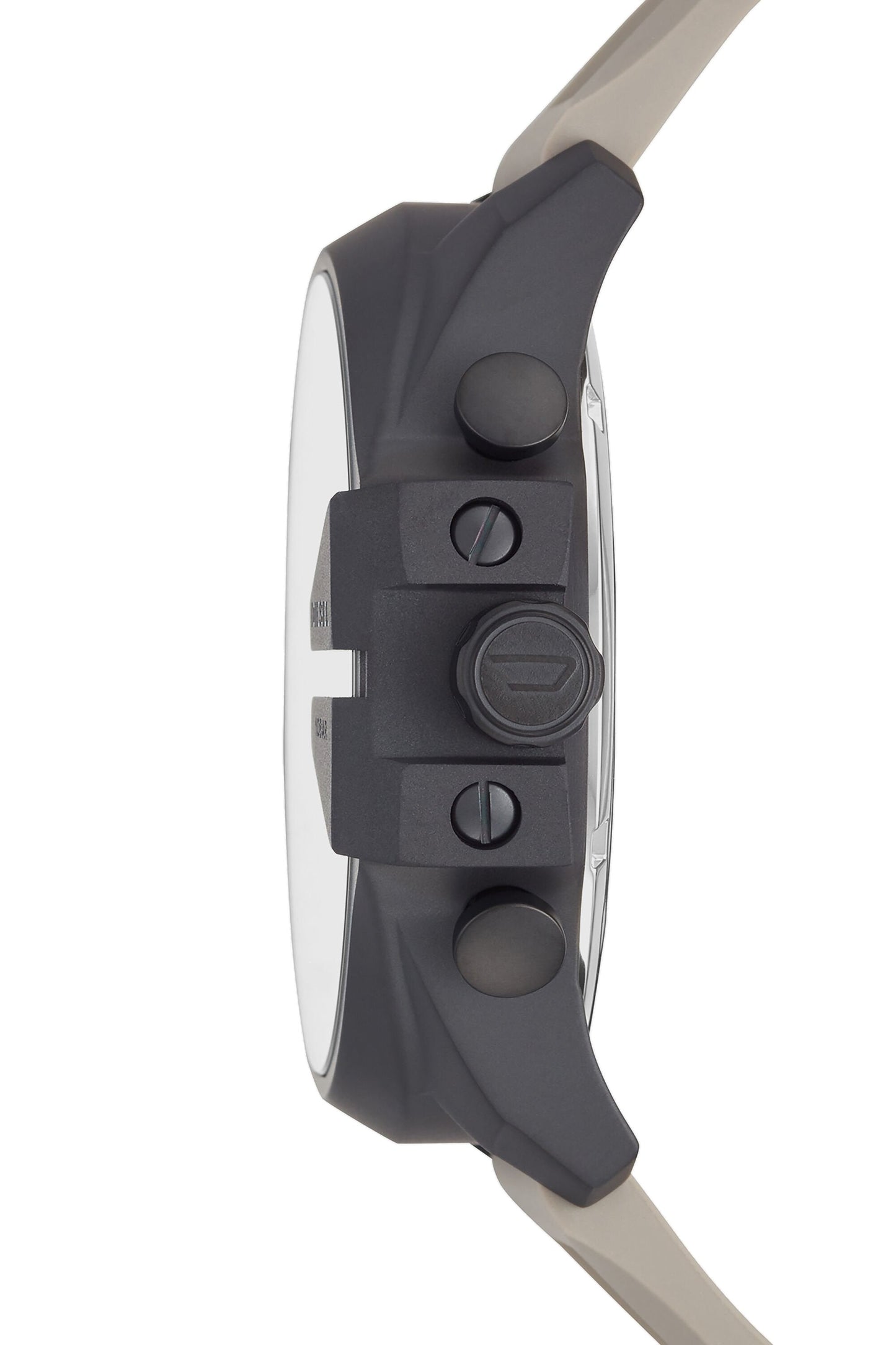 Diesel Mega Chief Men’s Quartz Gray Dial Black Case Silicone Strap Watch DZ4496