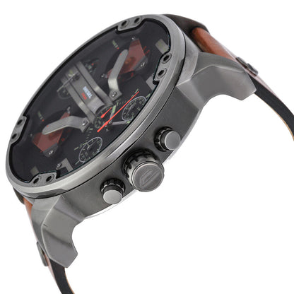 Diesel Mr. Daddy 2.0 Black Dial Brown Strap Men's Chrono Watch DZ7332