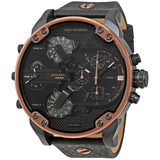Diesel Mr. Daddy 2.0 Chronograph Black Dial Bronze Men's Watch DZ7400