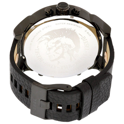 Diesel Mr. Daddy 2.0 watch caseback showing water resistant engraved disc