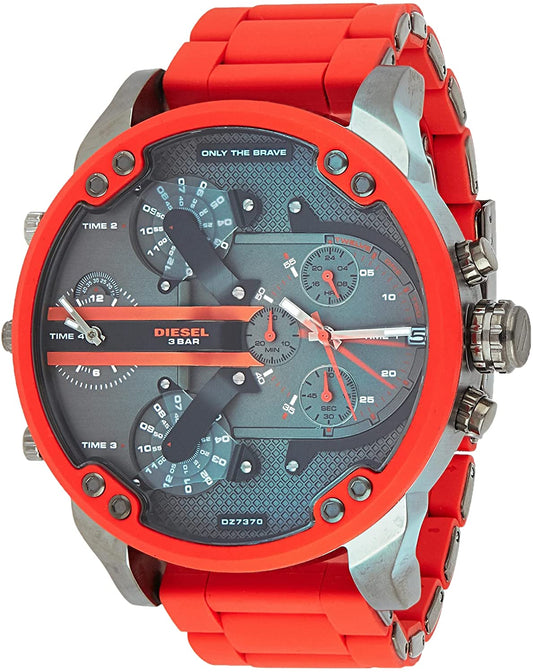 Diesel Mr. Daddy 2.0 Gunmetal Dial All Red Chronograph Men's Watch DZ7370