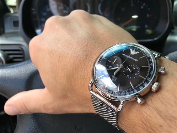 Emporio Armani Aviator Chronograph Black Dial Men's Watch AR11104