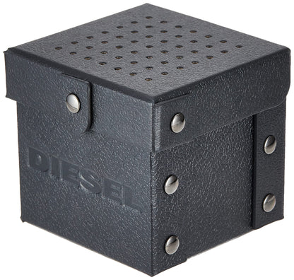 Diesel black branded watch box with perforated top