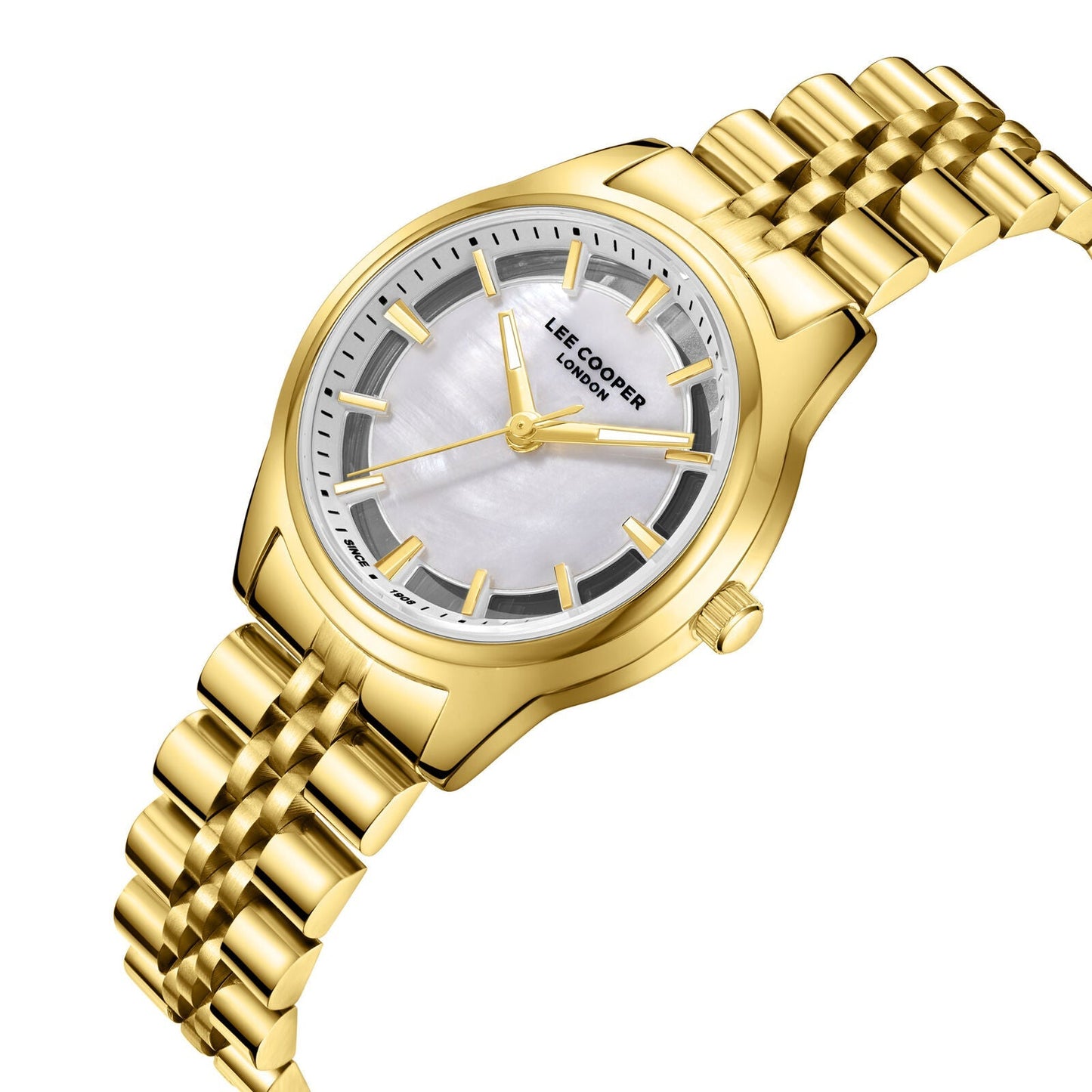 Lee Cooper Classic White MOP Dial Gold Watch - LC08285.120