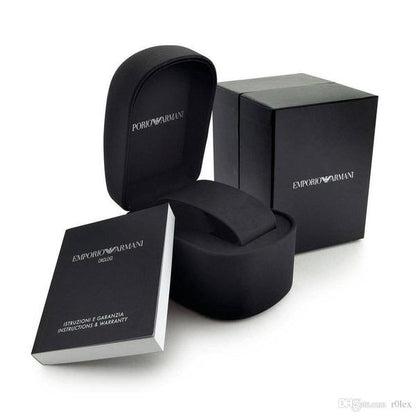 Emporio Armani AR11077 luxury watch presentation box and accessories