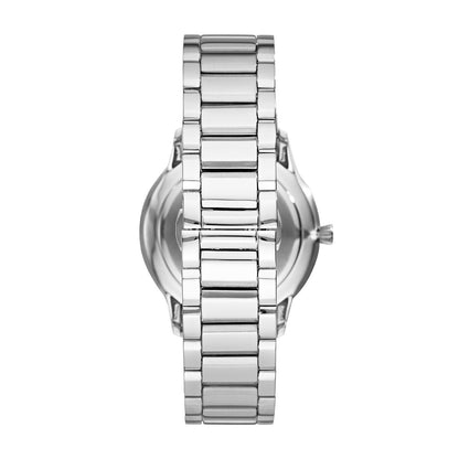 Back view of Emporio Armani AR11227 displaying stainless steel three-link bracelet