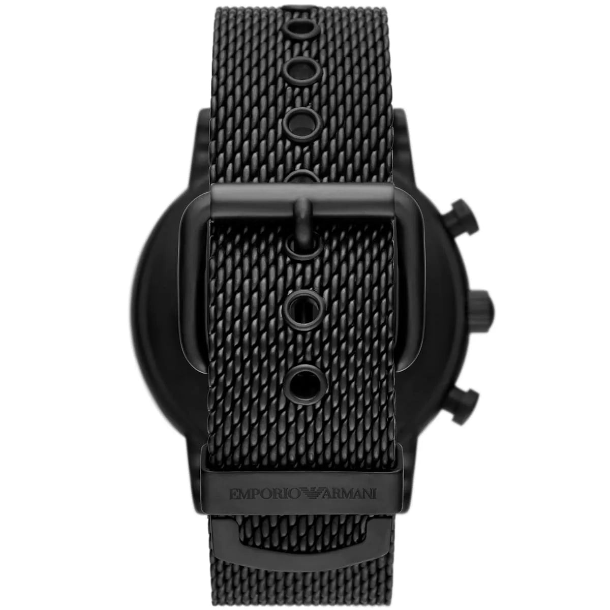 Emporio Armani AR11470 black mesh metal strap detail