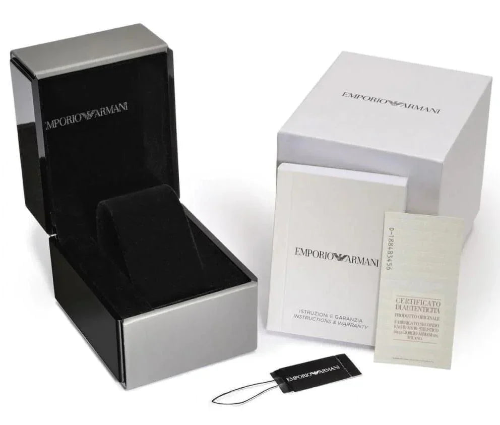 Emporio Armani AR11472 watch box and documentation packaging