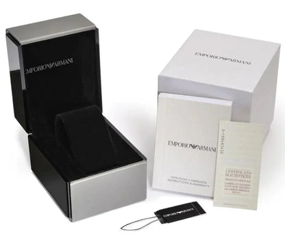 Emporio Armani AR11472 watch box and documentation packaging