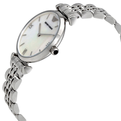 Emporio Armani Classic White MOP Dial Silver Men's Watch - AR1682