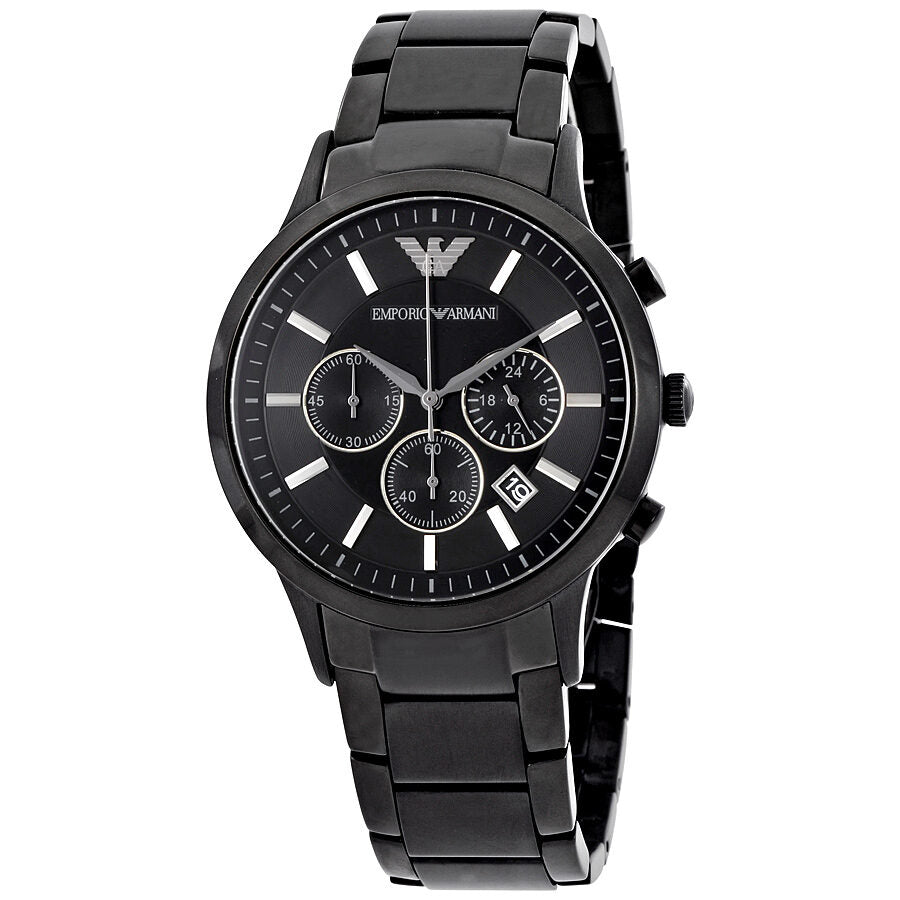 Emporio Armani Classic Chronograph men's watch with black dial and stainless steel bracelet
