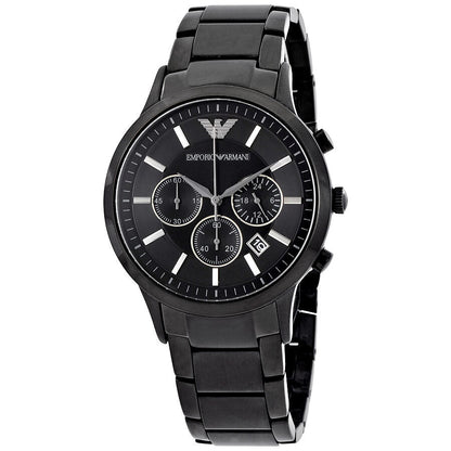 Emporio Armani Classic Chronograph men's watch with black dial and stainless steel bracelet