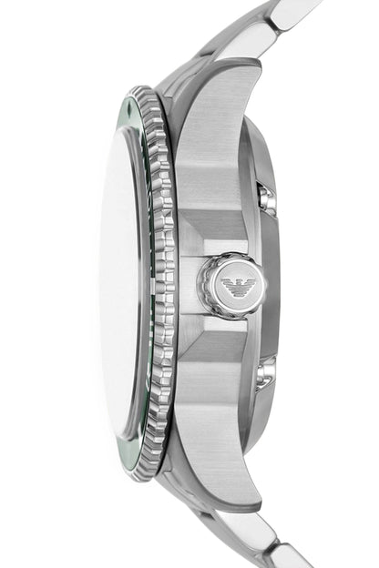 Emporio Armani Diver Automatic Skeleton Dial Silver Men's Watch - AR60061