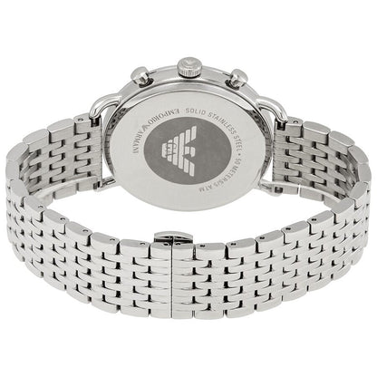 Emporio Armani Aviator Chronograph caseback with engraved eagle logo