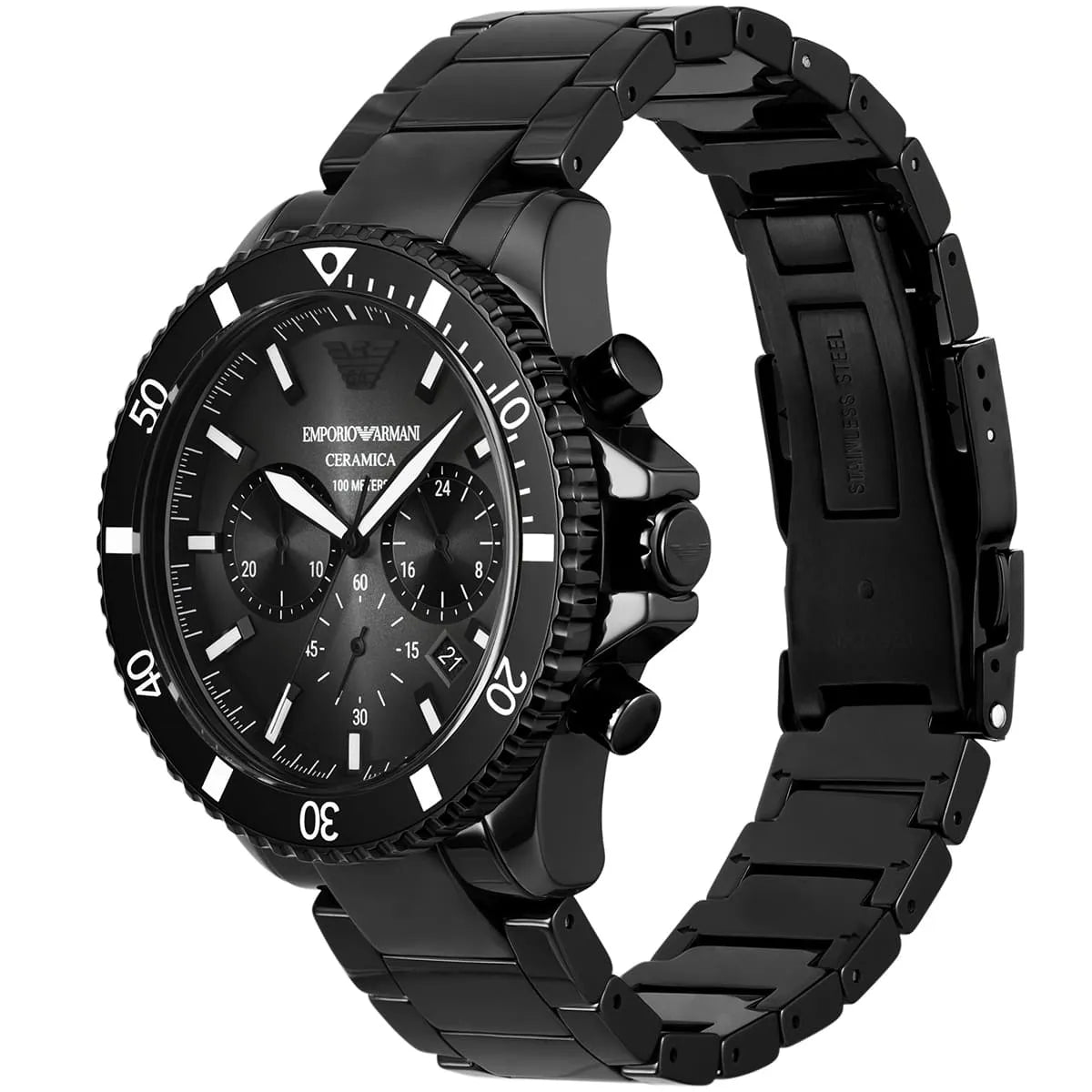 Emporio Armani World Explorer Chronograph All Black Men's Watch - AR70010