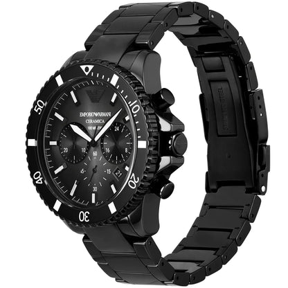 Emporio Armani World Explorer Chronograph All Black Men's Watch - AR70010