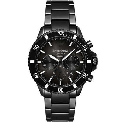 Emporio Armani World Explorer Chronograph All Black Men's Watch - AR70010