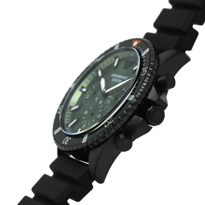 Emporio Armani Diver Chronograph Green Dial Black Silicone Men's Watch - AR11463