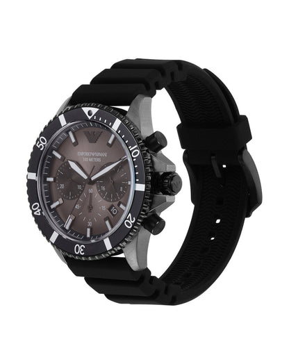Emporio Armani Mario Chronograph Black Silicone Men's Watch - AR11515