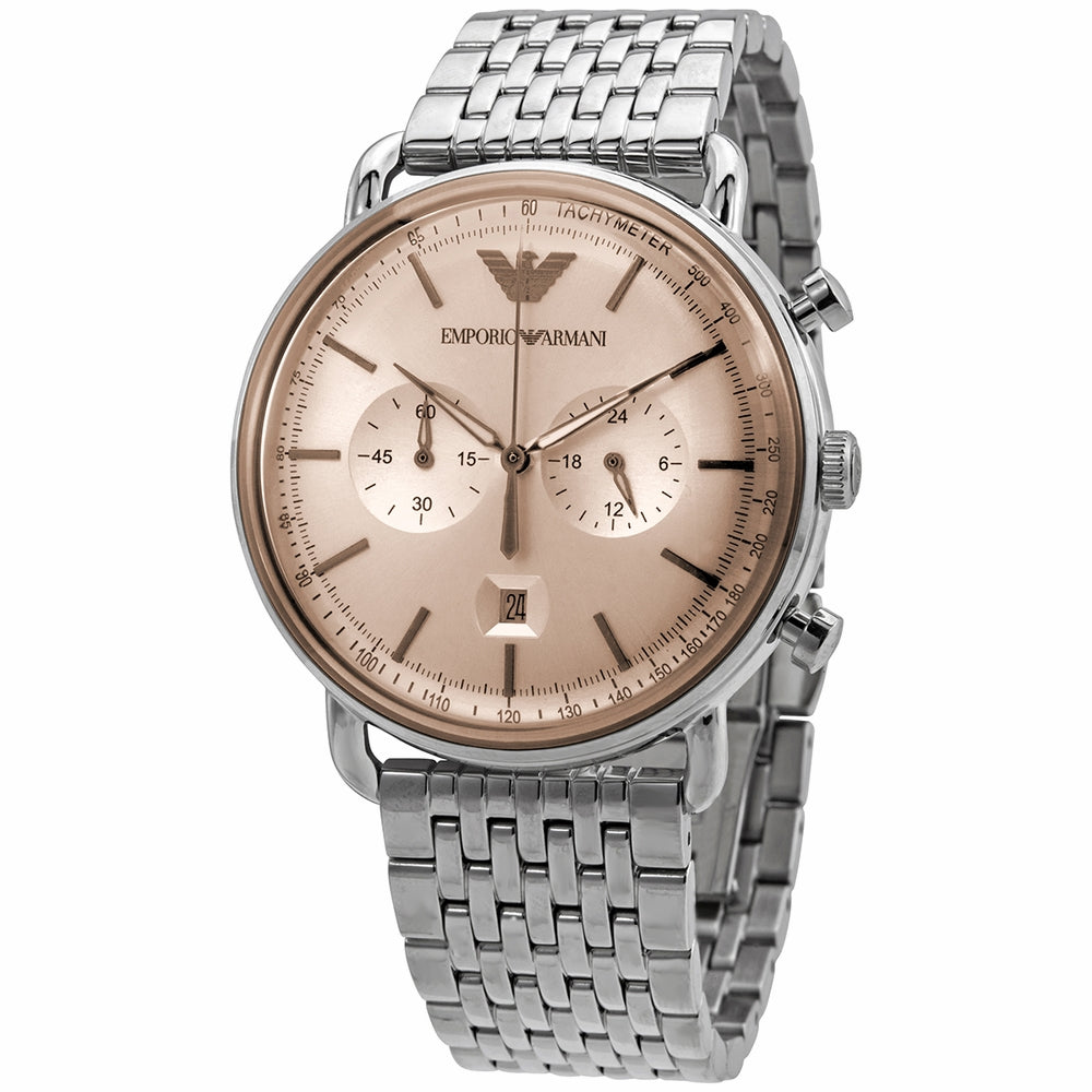 Emporio Armani Aviator Chronograph Beige Dial Men's Watch - AR11239