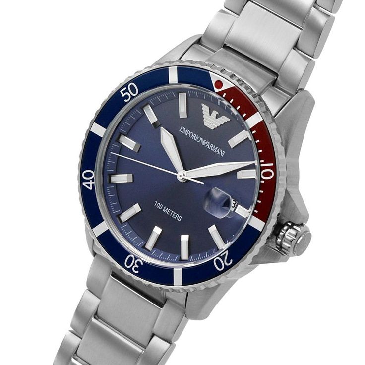 Emporio Armani Classic Blue Dial Pepsi Bezel Men's Watch - AR11339