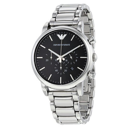 Emporio Armani AR1894 classic chronograph watch with black dial and stainless steel bracelet