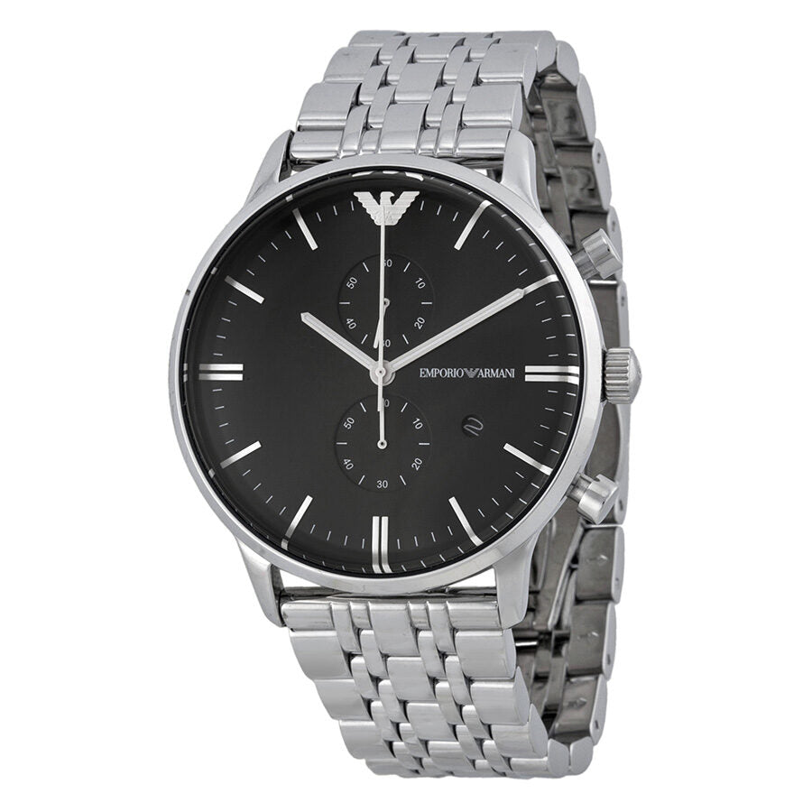 Emporio Armani Classic Chronograph Black Dial Men's Watch - AR0389
