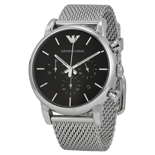 Emporio Armani Classic Chronograph Black Dial Steel Men's Watch AR1811
