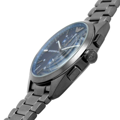 Emporio Armani Claudio Chronograph Blue Dial Gunmetal Men's Watch - AR11481