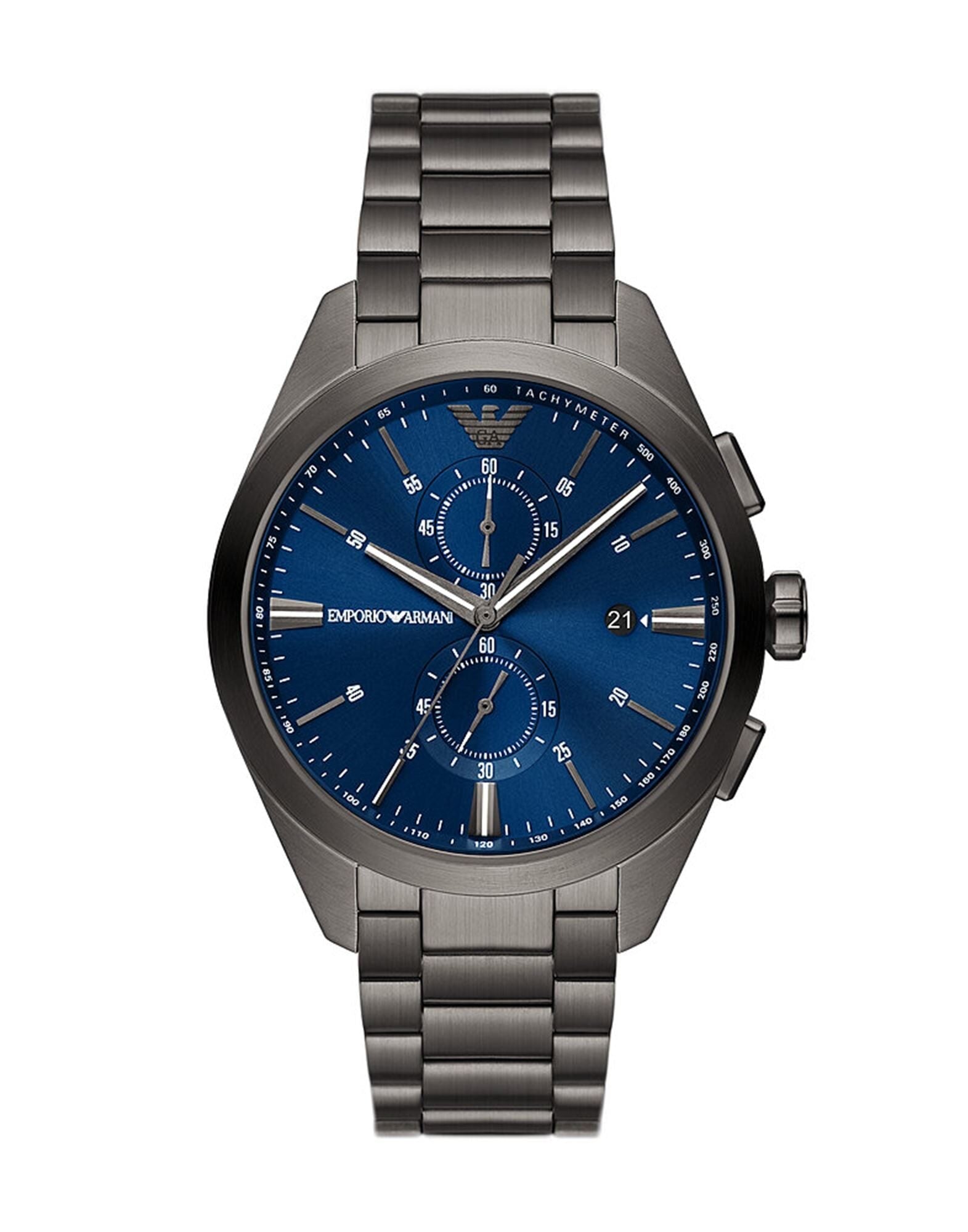 Emporio Armani Claudio Chronograph Blue Dial Gunmetal Men's Watch - AR11481