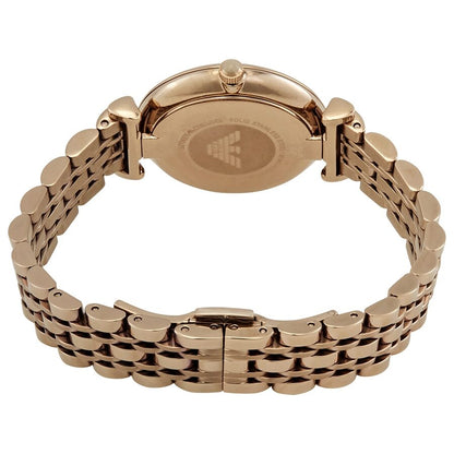 Emporio Armani Gianni T-Bar Crystal Rose Dial Women's Watch - AR11059