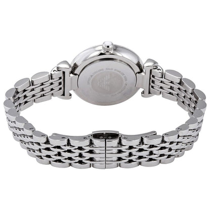 Emporio Armani Gianni T-Bar White MOP Dial Silver Women's Watch - AR11204