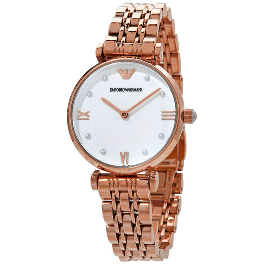 Emporio Armani Gianni T-Bar Quartz White Dial Ladies Watch AR11267