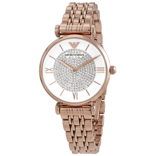 EMPORIO ARMANI Glitz Quartz Crystal Pave Dial Ladies Watch AR11244