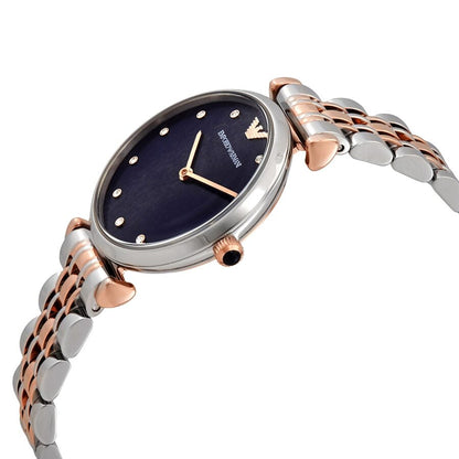 Emporio Armani Quartz Crystal Blue Dial Ladies Watch AR11092