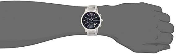 Emporio Armani Renato chronograph watch side profile on wrist