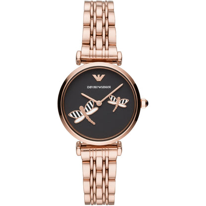 Emporio Armani Gianni T-Bar Rose Gold Women's Watch - AR11206