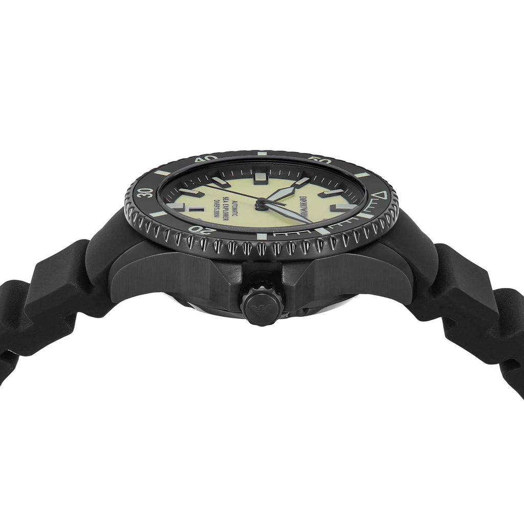 Emporio Armani Sea Explorer Automatic Black Silicone Men's Watch - AR60085