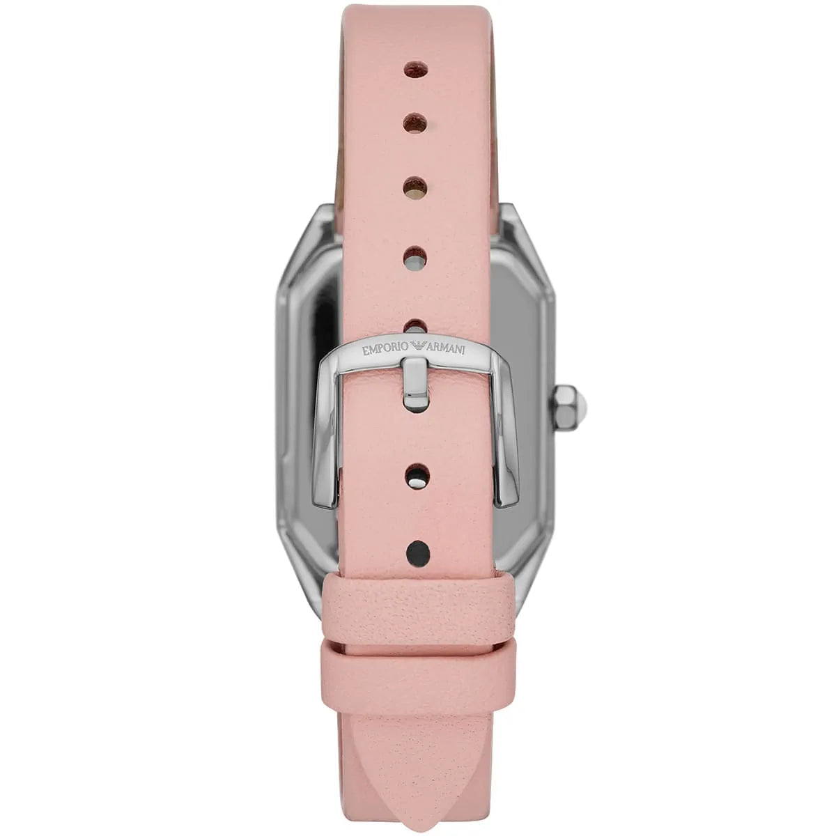 Emporio Armani Classic Rectangle Pink Genuine Leather Women's Watch - AR11207