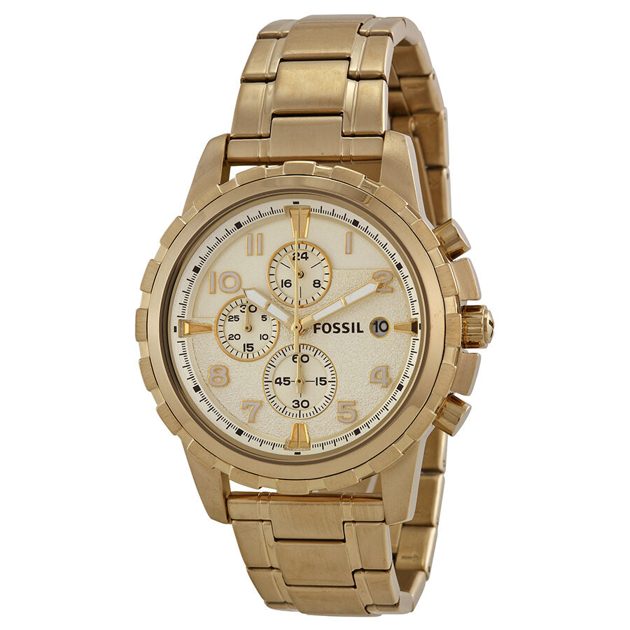 Fossil Dean Chronograph Champagne Dial Gold-tone Men's Watch FS4867