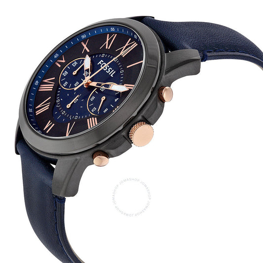 Fossil Grant Chronograph Black and Blue Dial Men's Watch FS5061