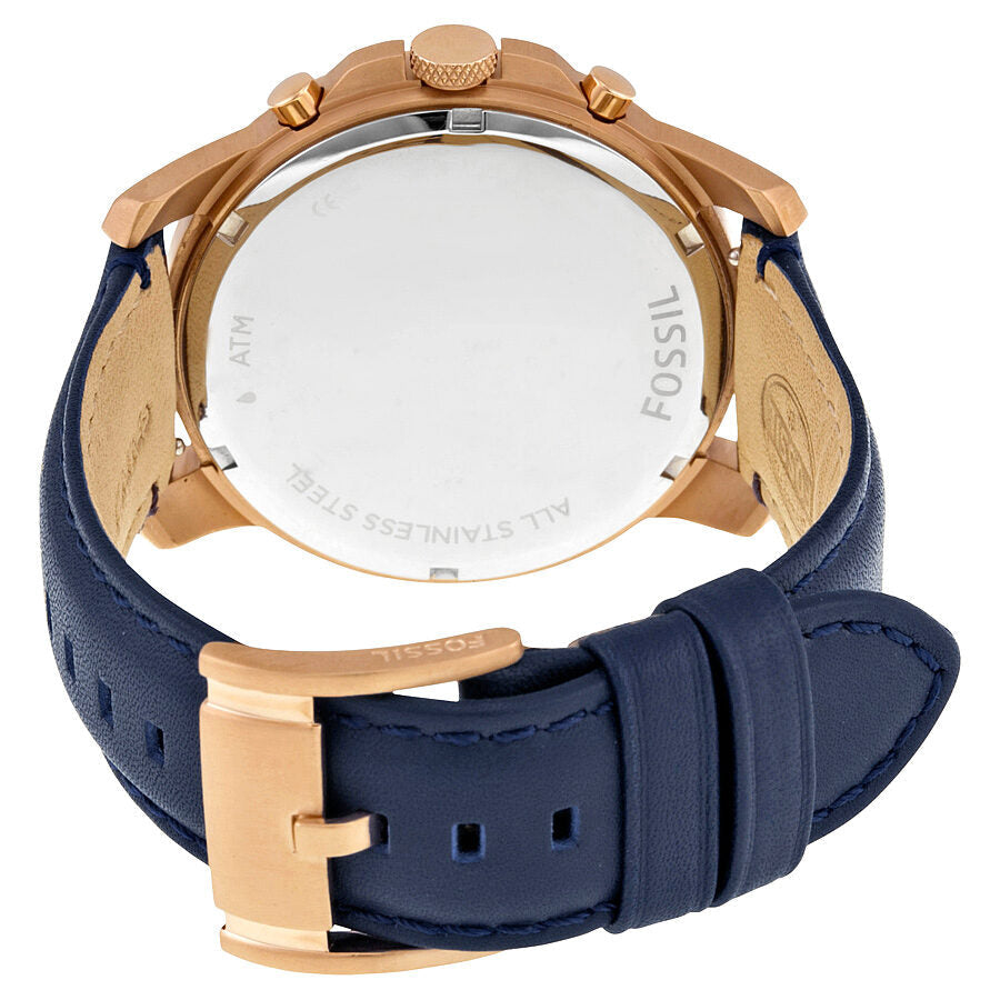 Fossil Grant Multi-Function Navy Dial Navy Leather Men's Watch FS4835