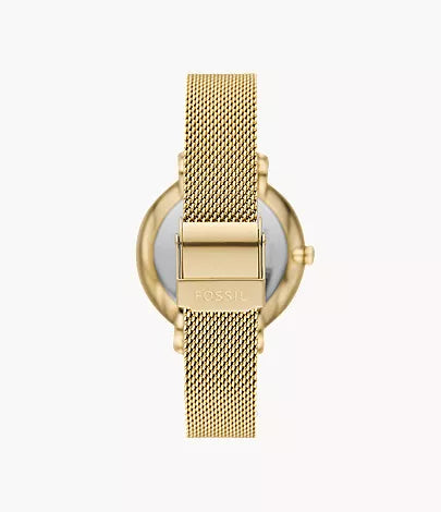 Fossil Jacqueline Dragonsteel Limited Edition Red Dial Gold Mesh Strap Watch for Women - ES5316
