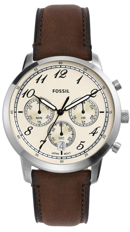 Fossil Neutra chronograph watch with cream dial and three subdials
