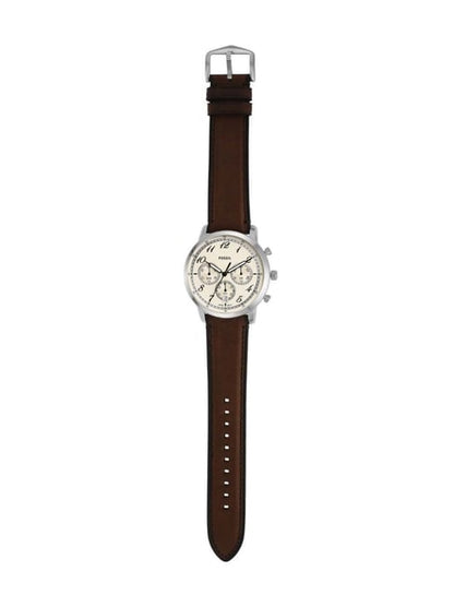 Fossil Neutra chronograph watch with extended brown leather strap